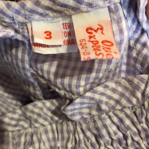 Orient Expressed • Smocked Purple Gingham Seersucker Top - 3 - Picture 7 of 9